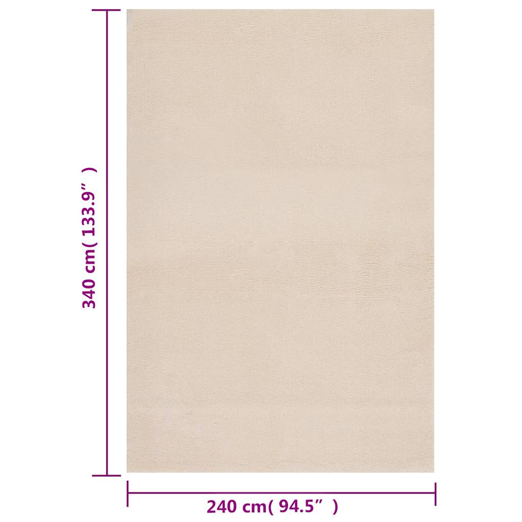 Shaggy Rug Beige 240x340 cm Polyester