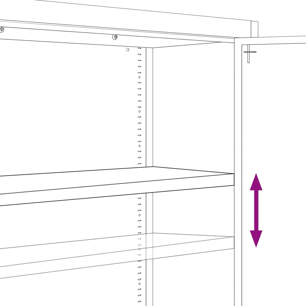 File Cabinet White 90x40x130 cm Steel
