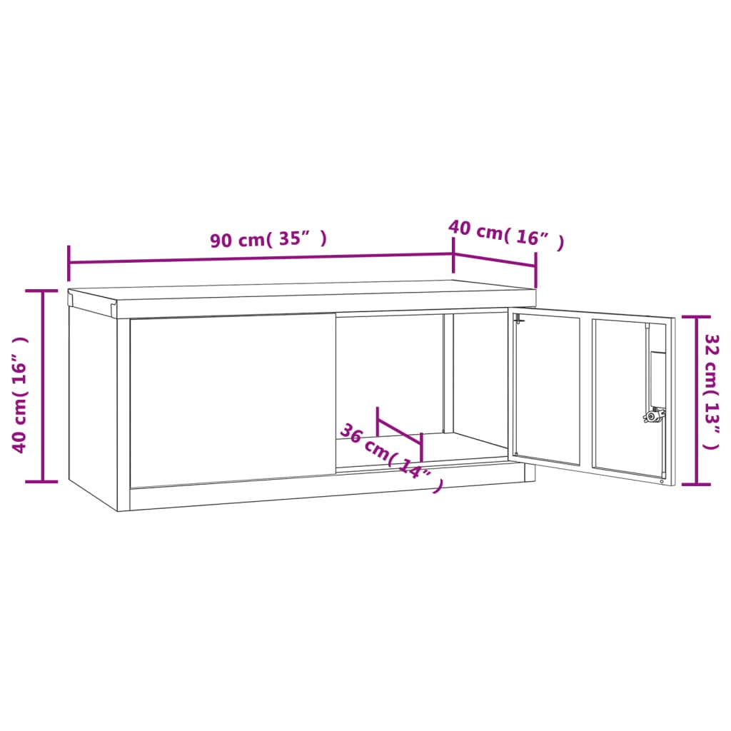 File Cabinet Black 90x40x240 cm Steel