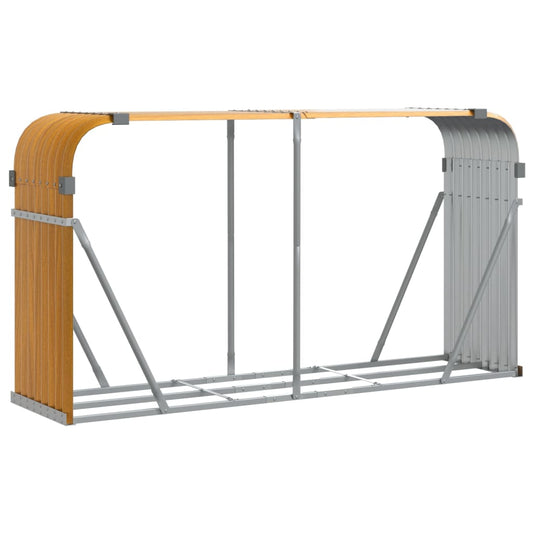 Log Holder Wood Look 180x45x100 cm Galvanised Steel