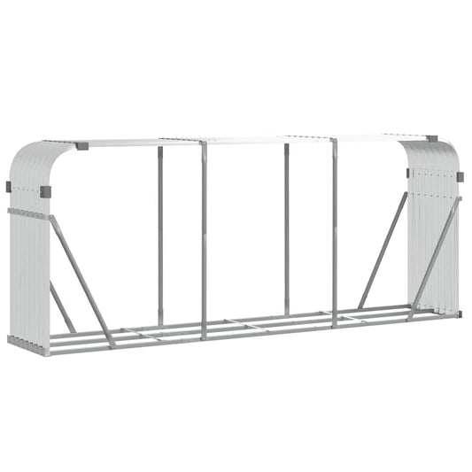 Log Holder Silver 234x45x100 cm Galvanised Steel