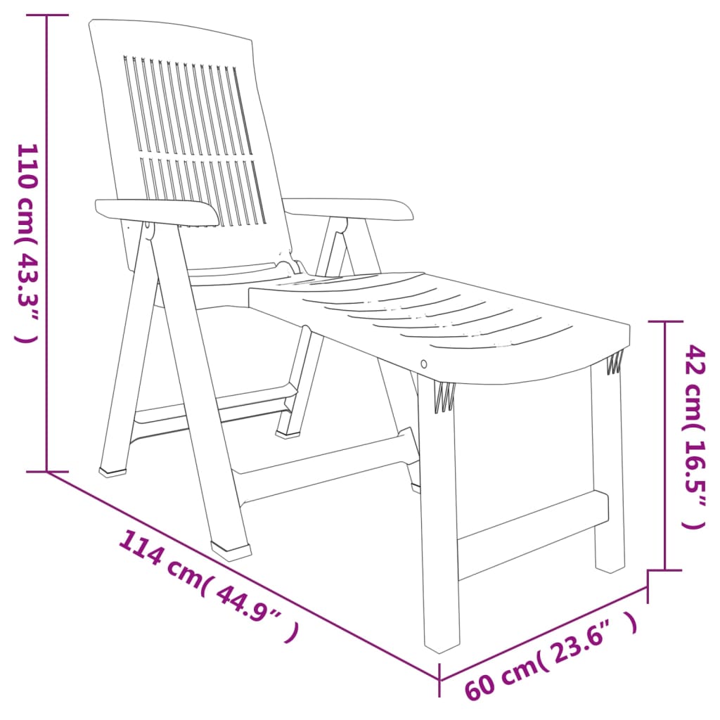 Sun Lounger | Anthracite | Plastic | Standard | Foldable