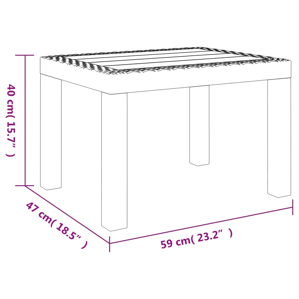 Garden Table Anthracite 59x47x40 cm PP