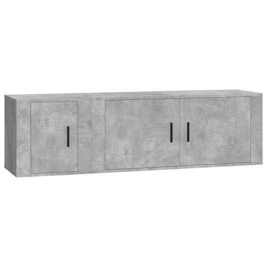 2 Piece TV Cabinet Set Concrete Grey Engineered Wood