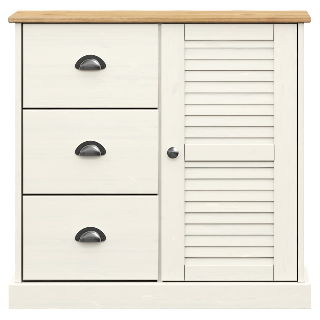Highboard "VIGO" White 78x40x175 cm Solid Wood Pine