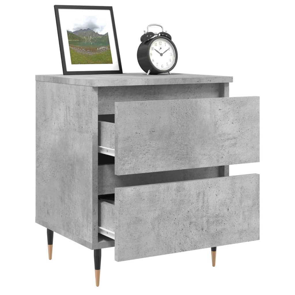 Bedside Cabinet Concrete Grey 40x35x50 cm Engineered Wood
