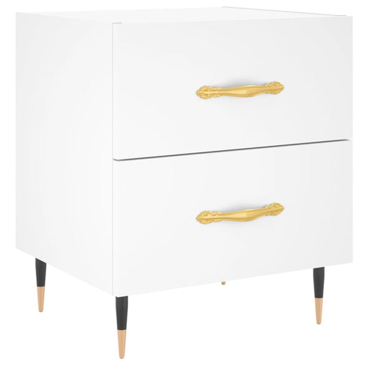 Bedside Cabinet White 40x35x47.5 cm Engineered Wood