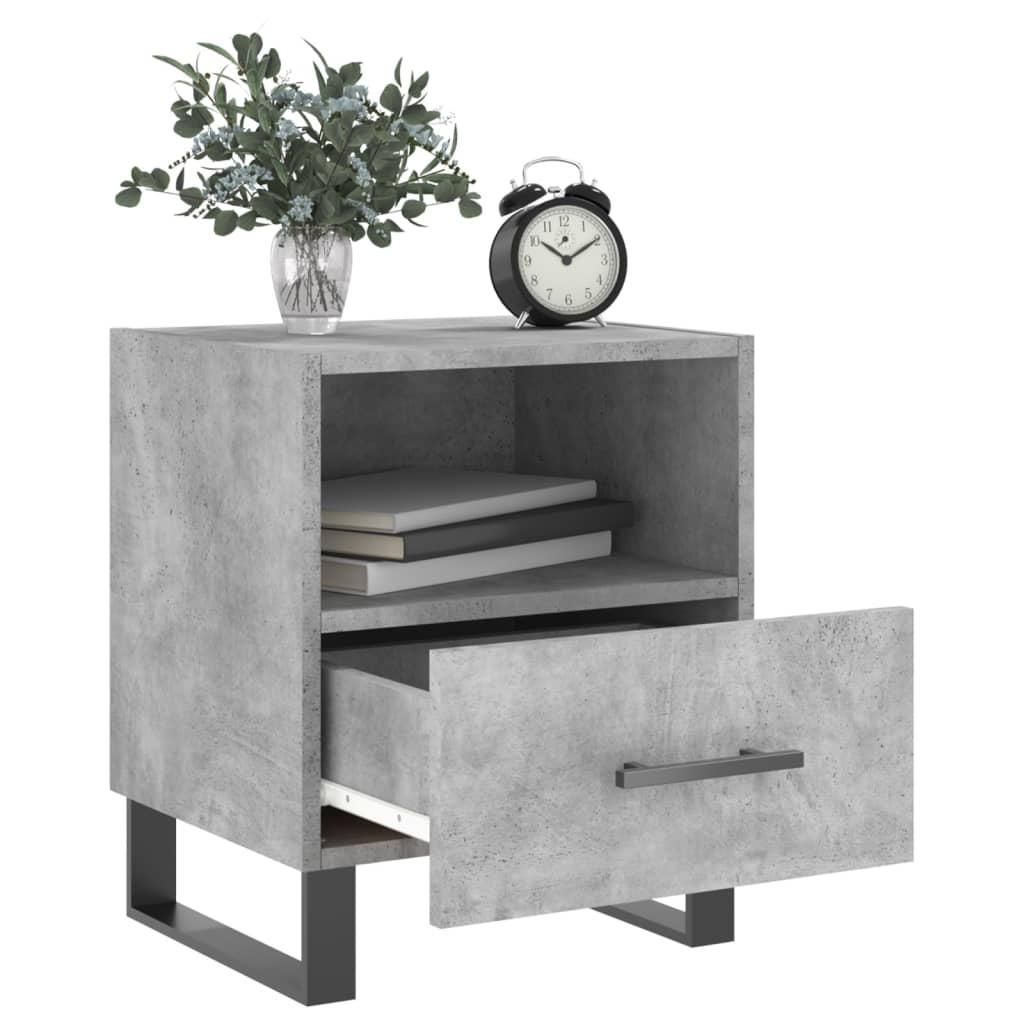 Bedside Cabinet Concrete Grey 40x35x47.5 cm Engineered Wood