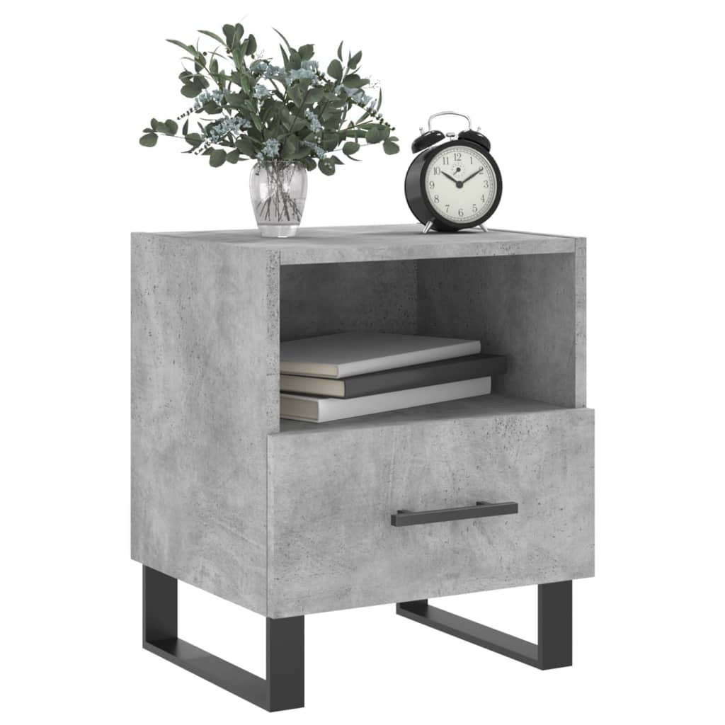 Bedside Cabinet Concrete Grey 40x35x47.5 cm Engineered Wood