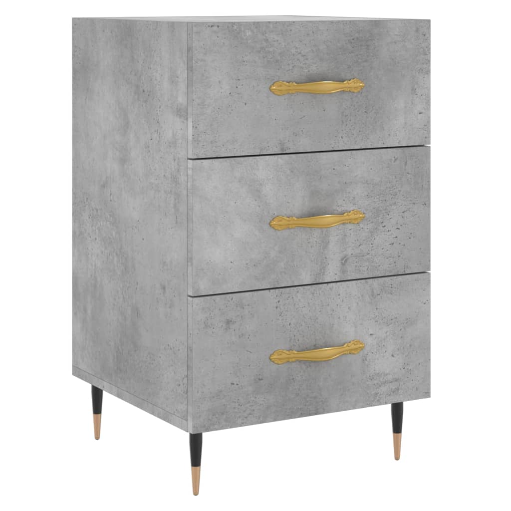 Bedside Cabinet Concrete Grey 40x40x66 cm Engineered Wood