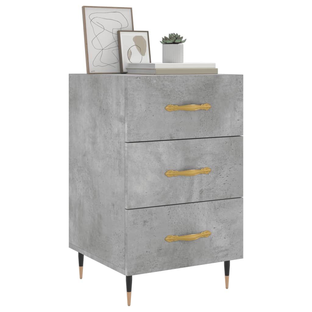 Bedside Cabinet Concrete Grey 40x40x66 cm Engineered Wood