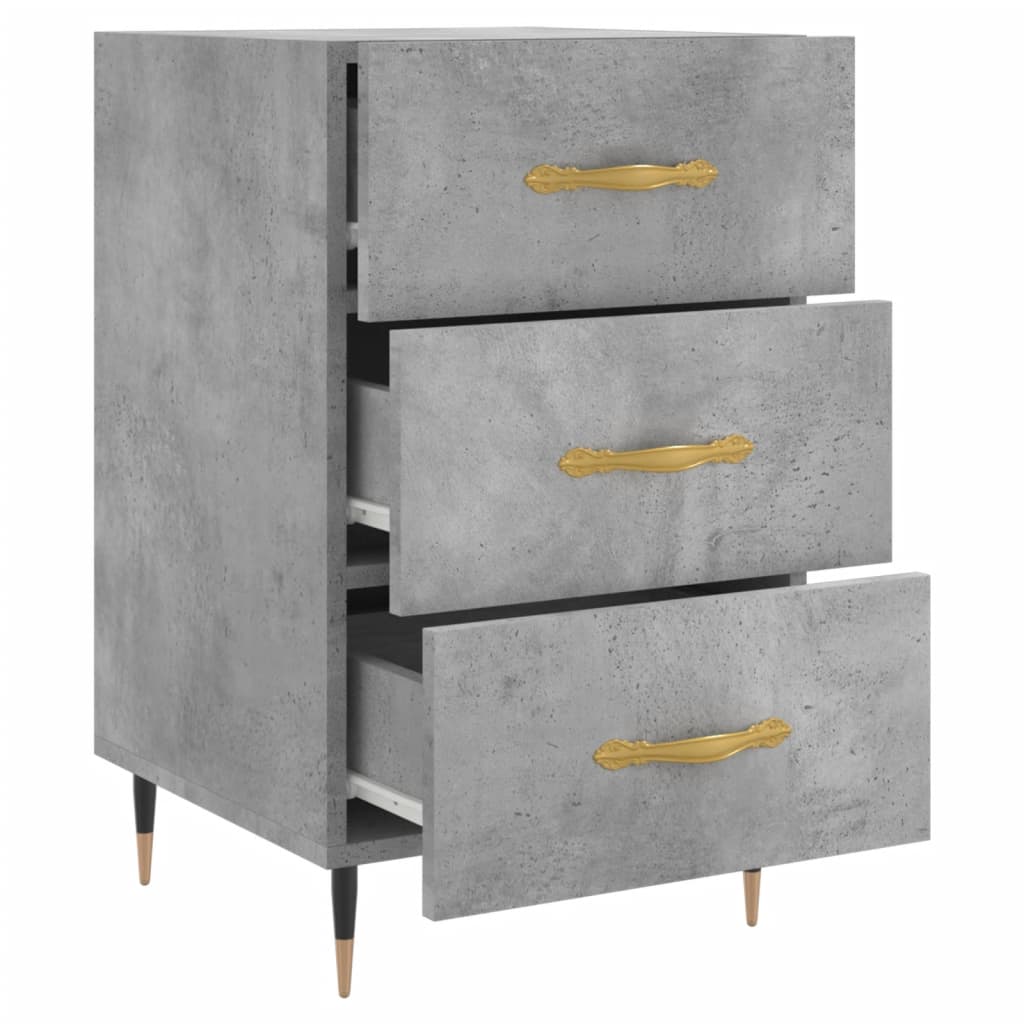 Bedside Cabinet Concrete Grey 40x40x66 cm Engineered Wood