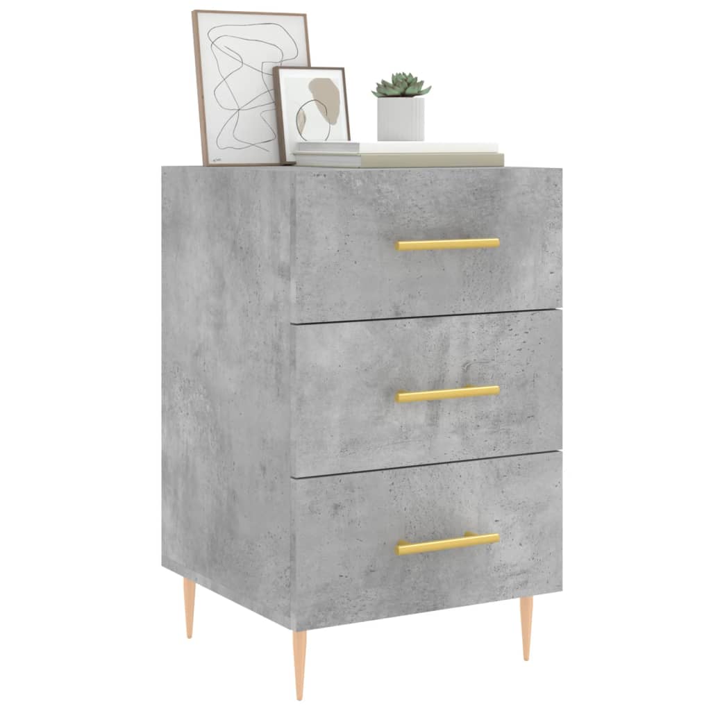 Bedside Cabinet Concrete Grey 40x40x66 cm Engineered Wood