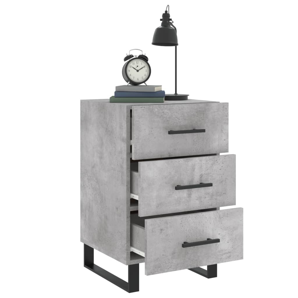 Bedside Cabinet Concrete Grey 40x40x66 cm Engineered Wood