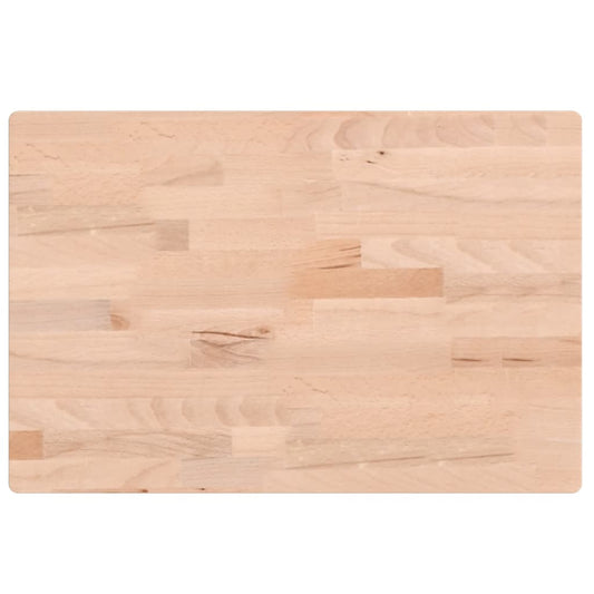 Table Top 60x40x2.5 cm Rectangular Solid Wood Beech