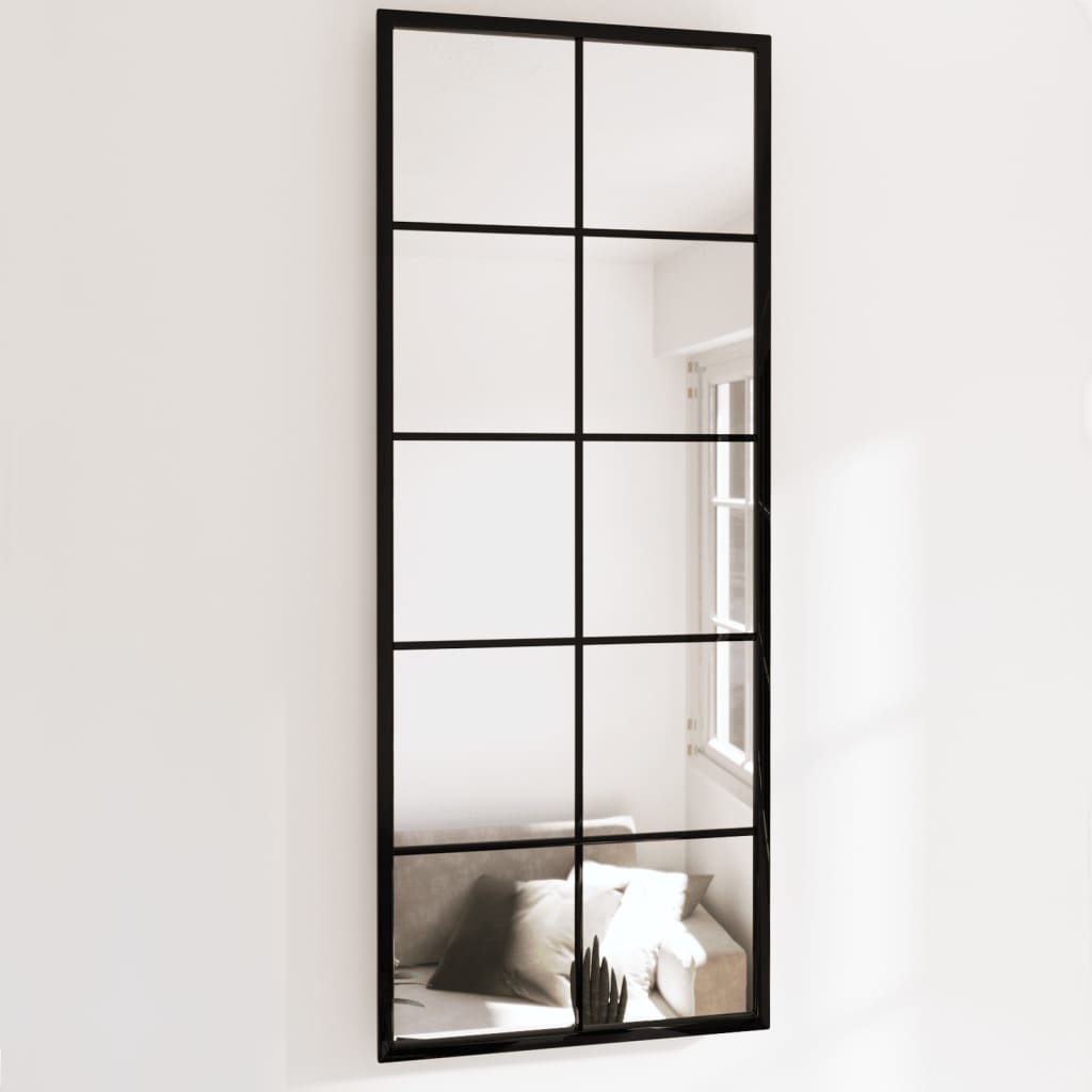 Wall Mirrors 2 pcs Black 39.4"x15.7" Metal