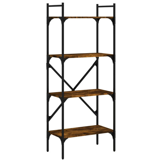 Bookcase 4-Tier Smoked Oak 56x31,5x138,5 cm Engineered Wood