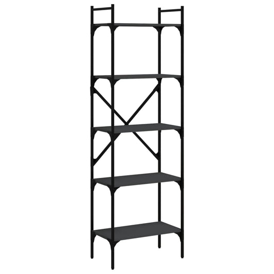 Bookcase 5-Tier Black 56x31,5x174 cm Engineered Wood