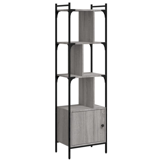 Bookcase with Door Grey Sonoma 44.5x30x154.5 cm Engineered Wood
