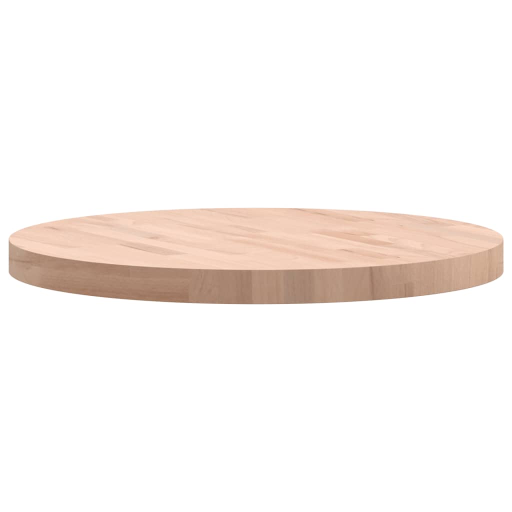 Table Top Ø60x4 cm Round Solid Wood Beech