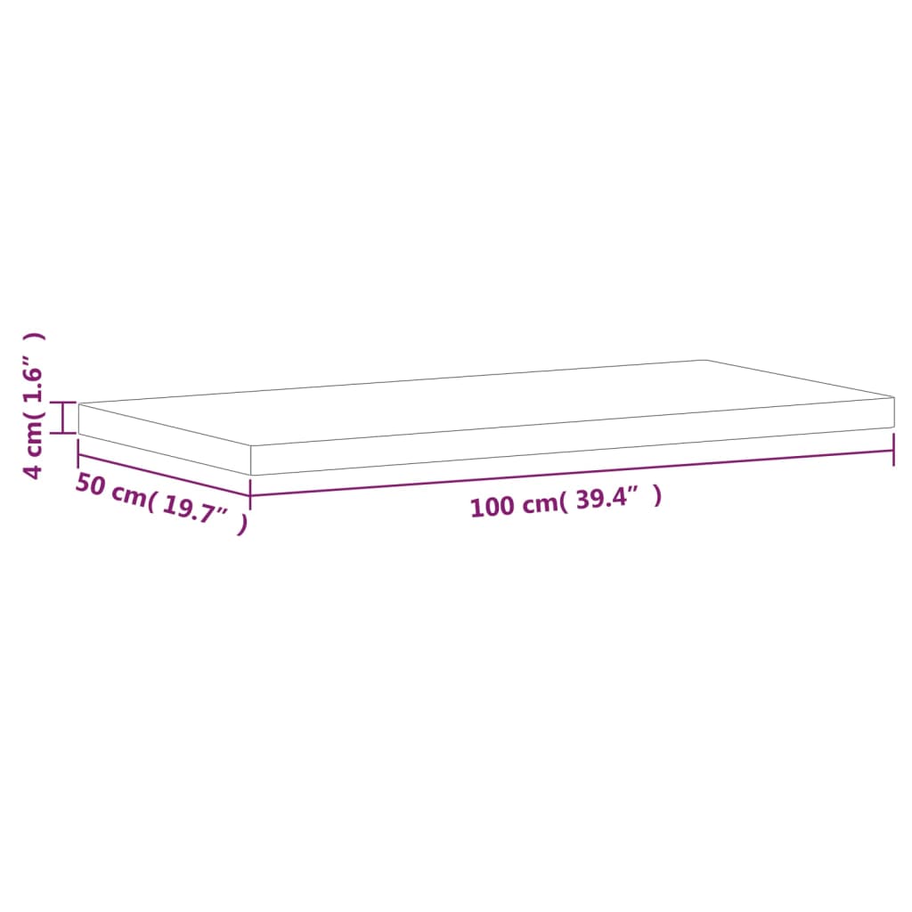 Bathroom Countertop 100x50x4 cm Solid Wood Beech