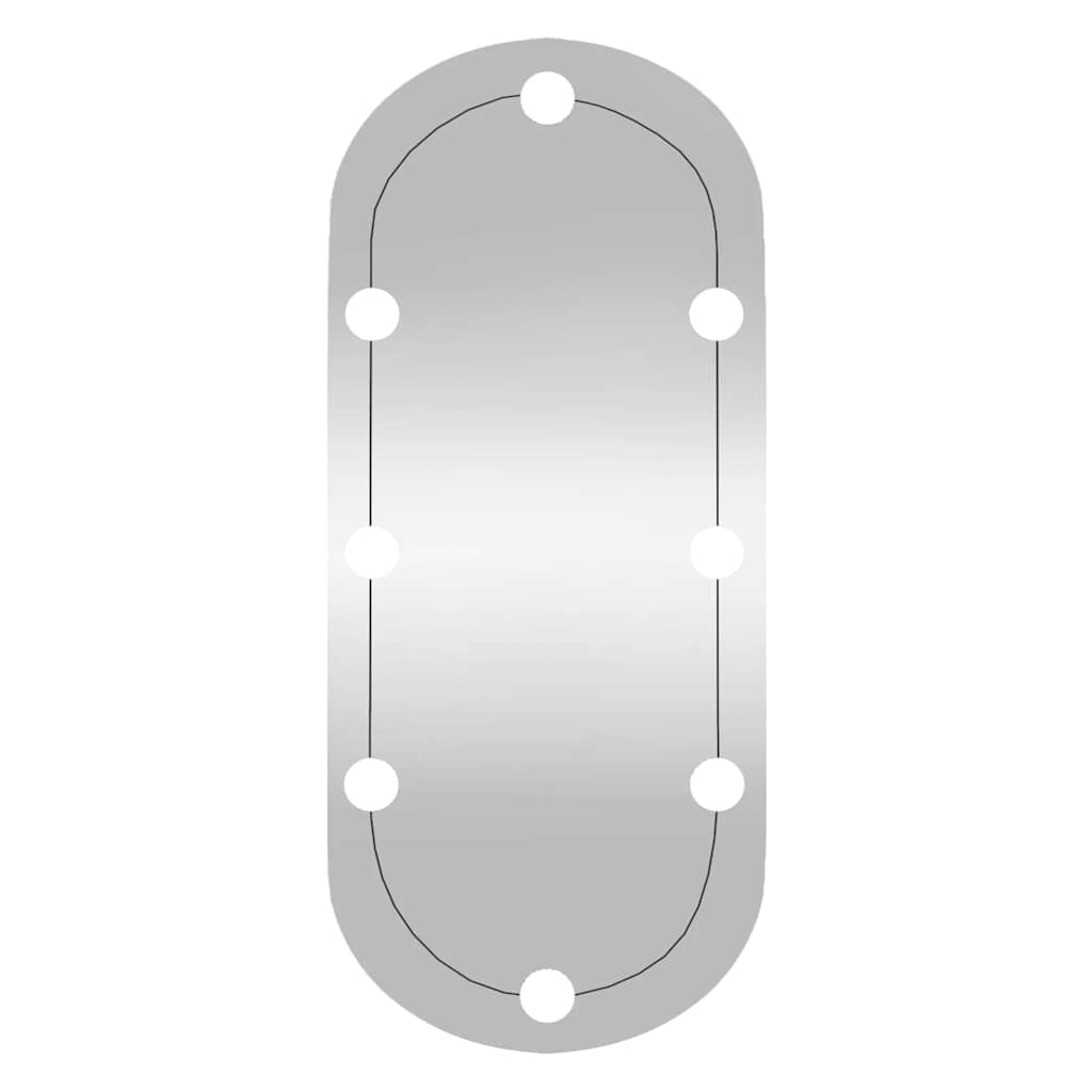 Wall Mirror with LED Lights 35x80 cm Glass Oval