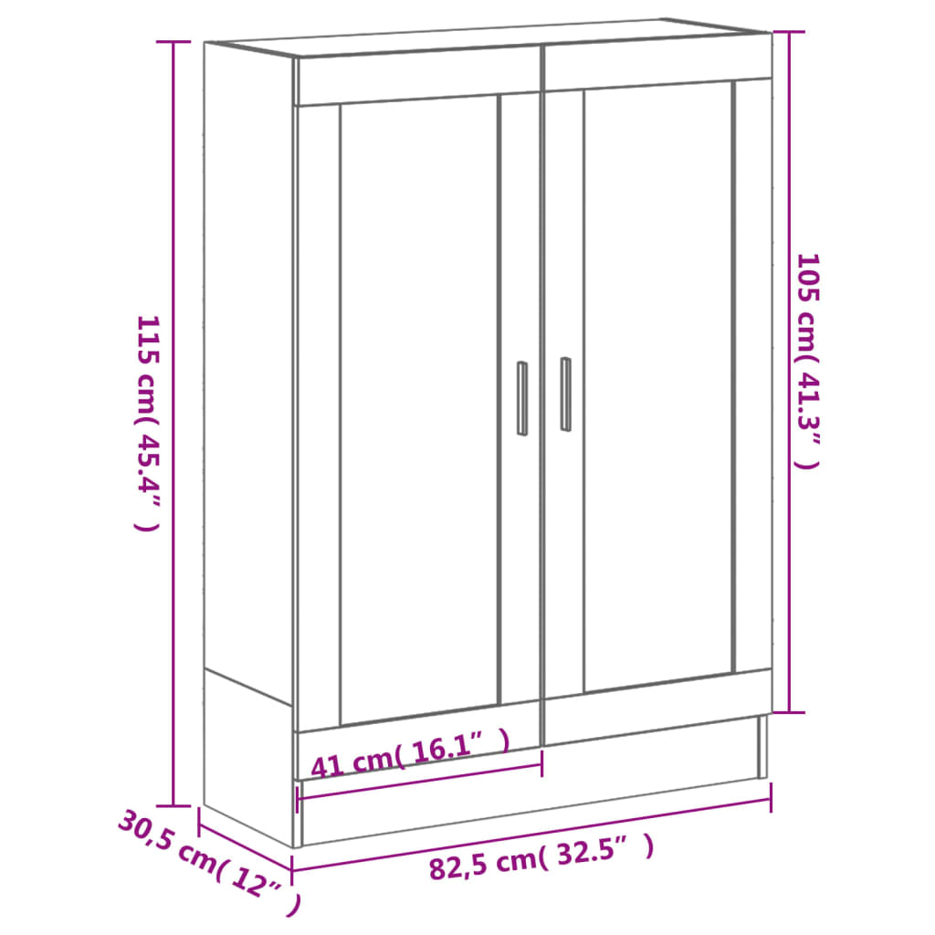 Book Cabinet Smoked Oak 82,5x30,5x115 cm Engineered Wood