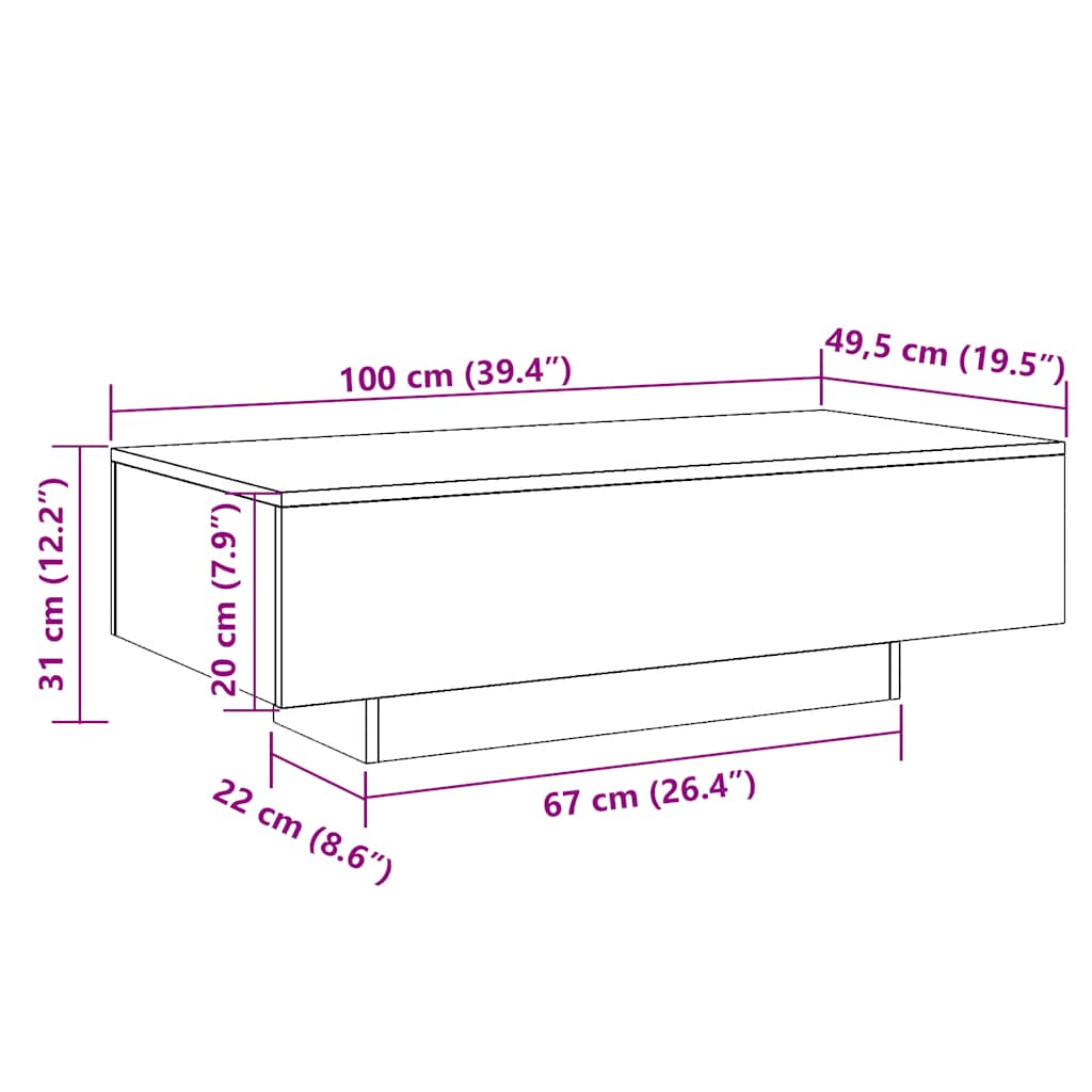 Coffee Table | Smoked Oak | Engineered wood | Medium | Durable