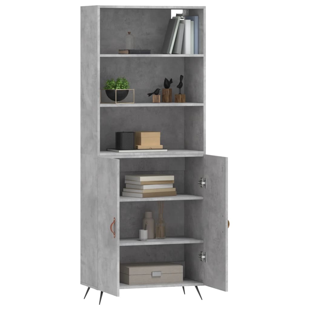 Highboard Concrete Grey 69,5x34x180 cm Engineered Wood