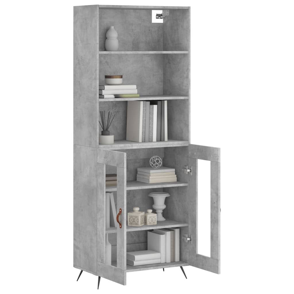 Highboard Concrete Grey 69,5x34x180 cm Engineered Wood