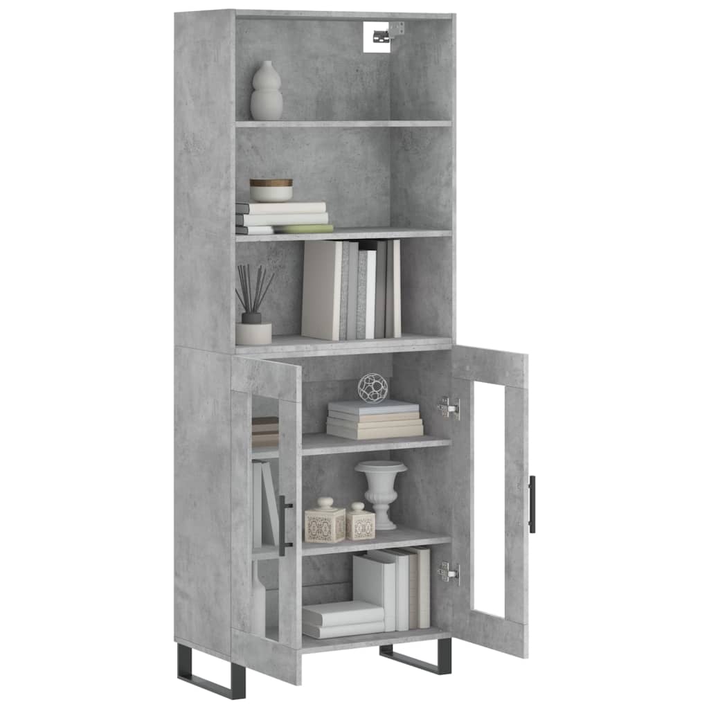 Highboard Concrete Grey 69,5x34x180 cm Engineered Wood