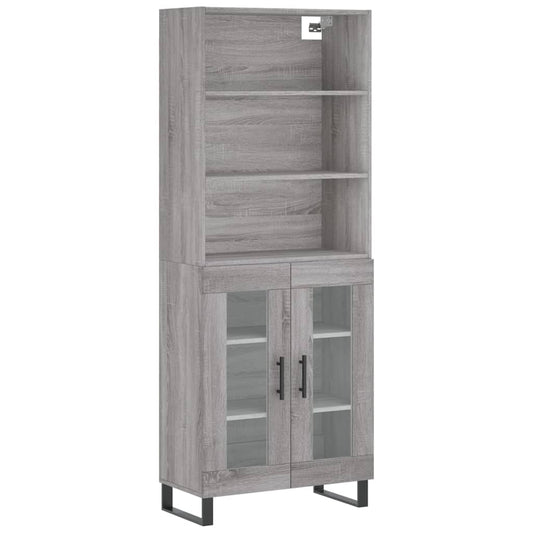 Highboard Grey Sonoma 69.5x34x180 cm Engineered Wood