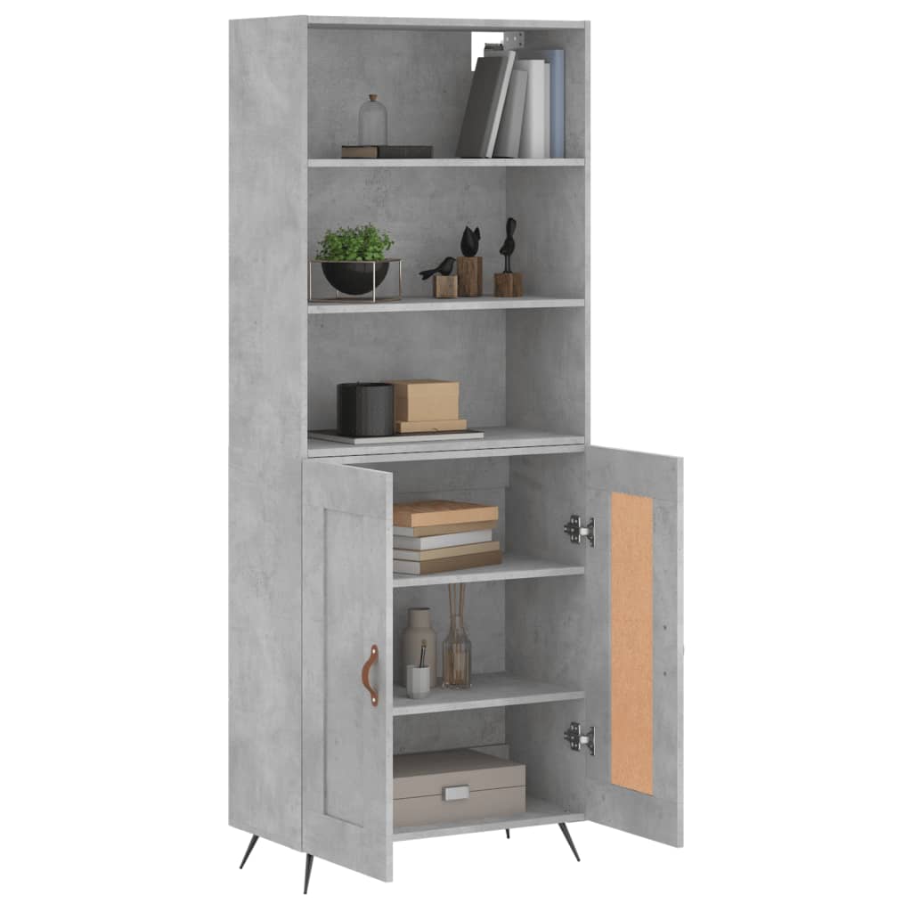 Highboard Concrete Grey 69,5x34x180 cm Engineered Wood