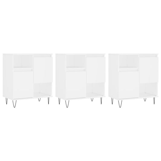 Sideboards 3 pcs White Engineered Wood