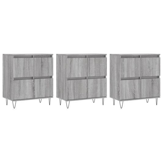 Sideboards 3 pcs Grey Sonoma Engineered Wood