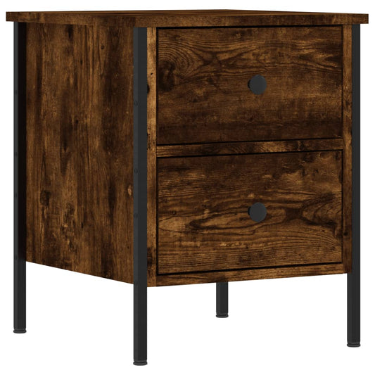 Bedside Cabinet Smoked Oak 40x42x50 cm Engineered Wood