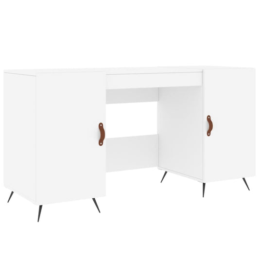 Desk White 140x50x75 cm Engineered Wood