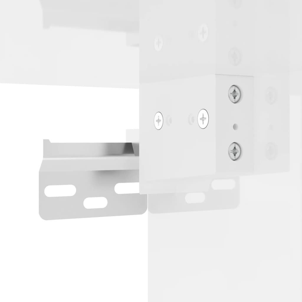 Wall-mounted Bedside Cabinet | Set of 2 | High gloss white