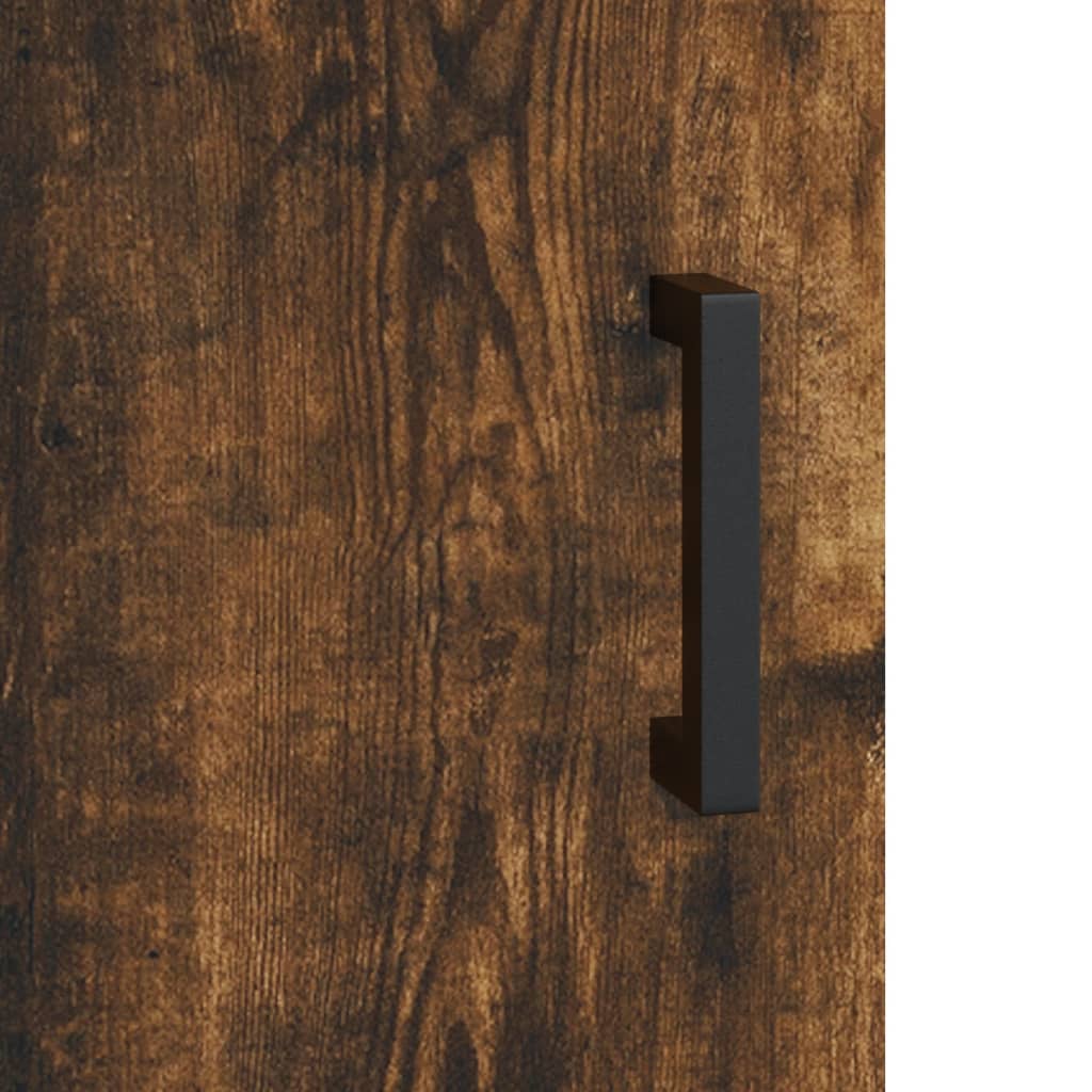 Wall Mounted Cabinet Smoked Oak 69.5x34x90 cm Engineered Wood