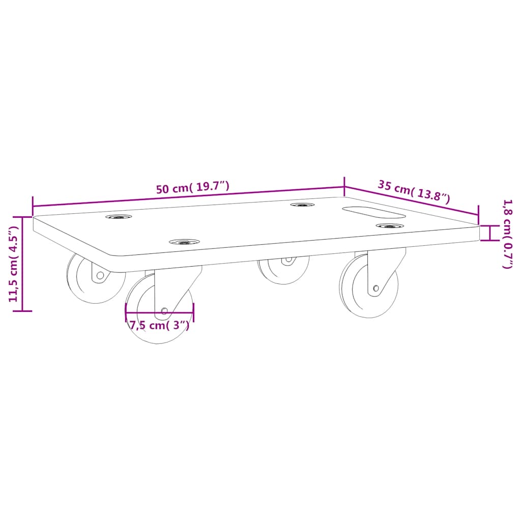 Transport Trolleys 2 pcs Rectangular 50x35x11.5 cm
