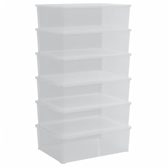 Plastic Storage Boxes 6 pcs 25 L Stackable