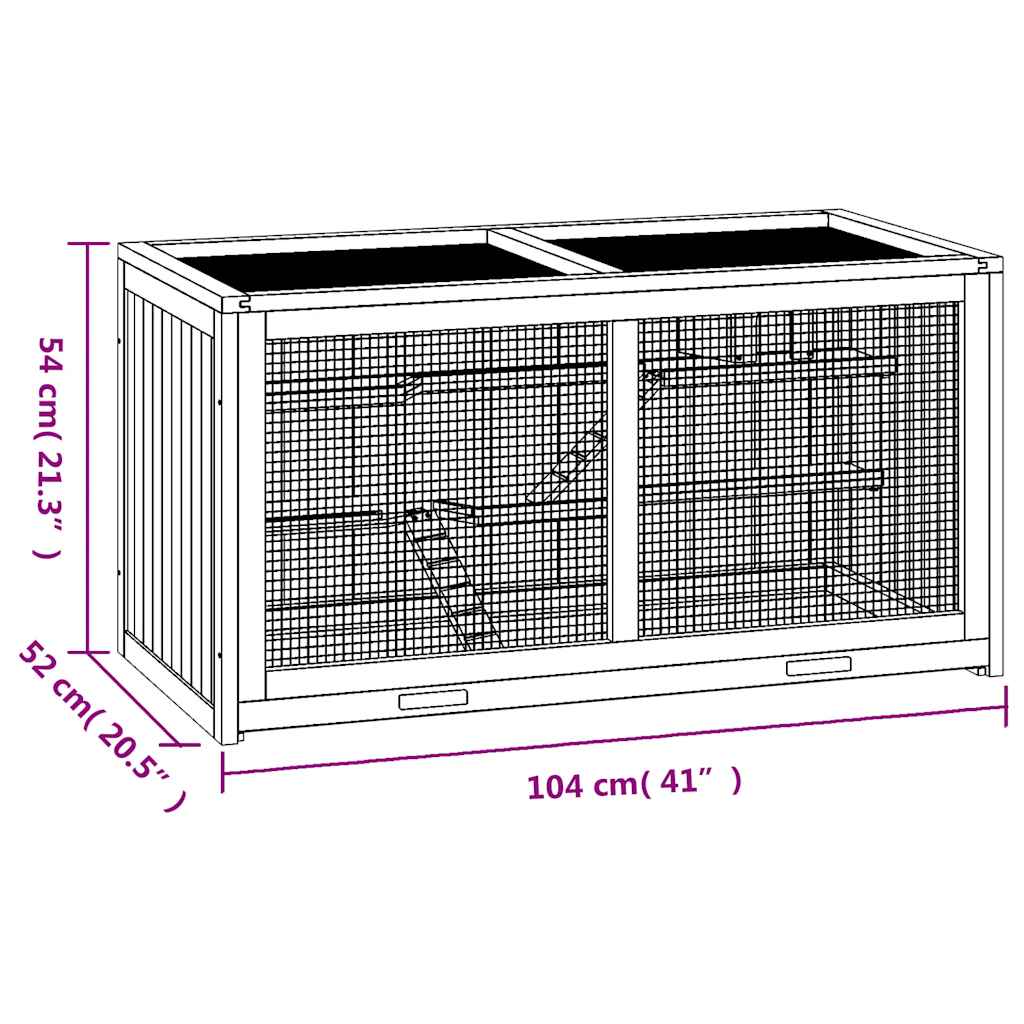 Hamster Cage 104x52x54 cm Solid Wood Fir