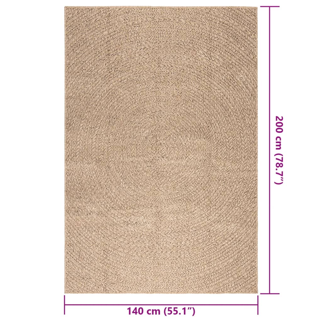 Rug ZIZUR 140x200 cm Jute Look Indoor and Outdoor