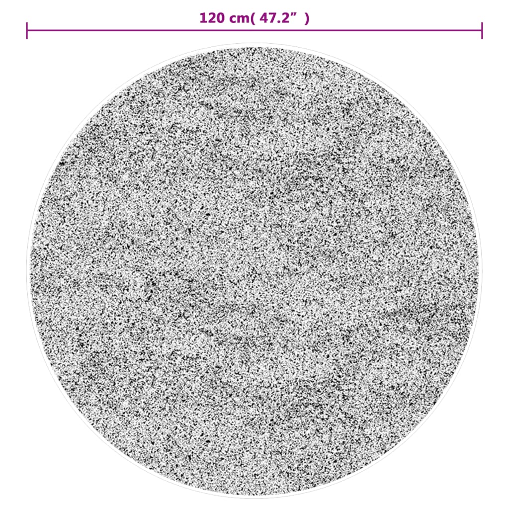 Rug Washable Black and White Ø 120 cm