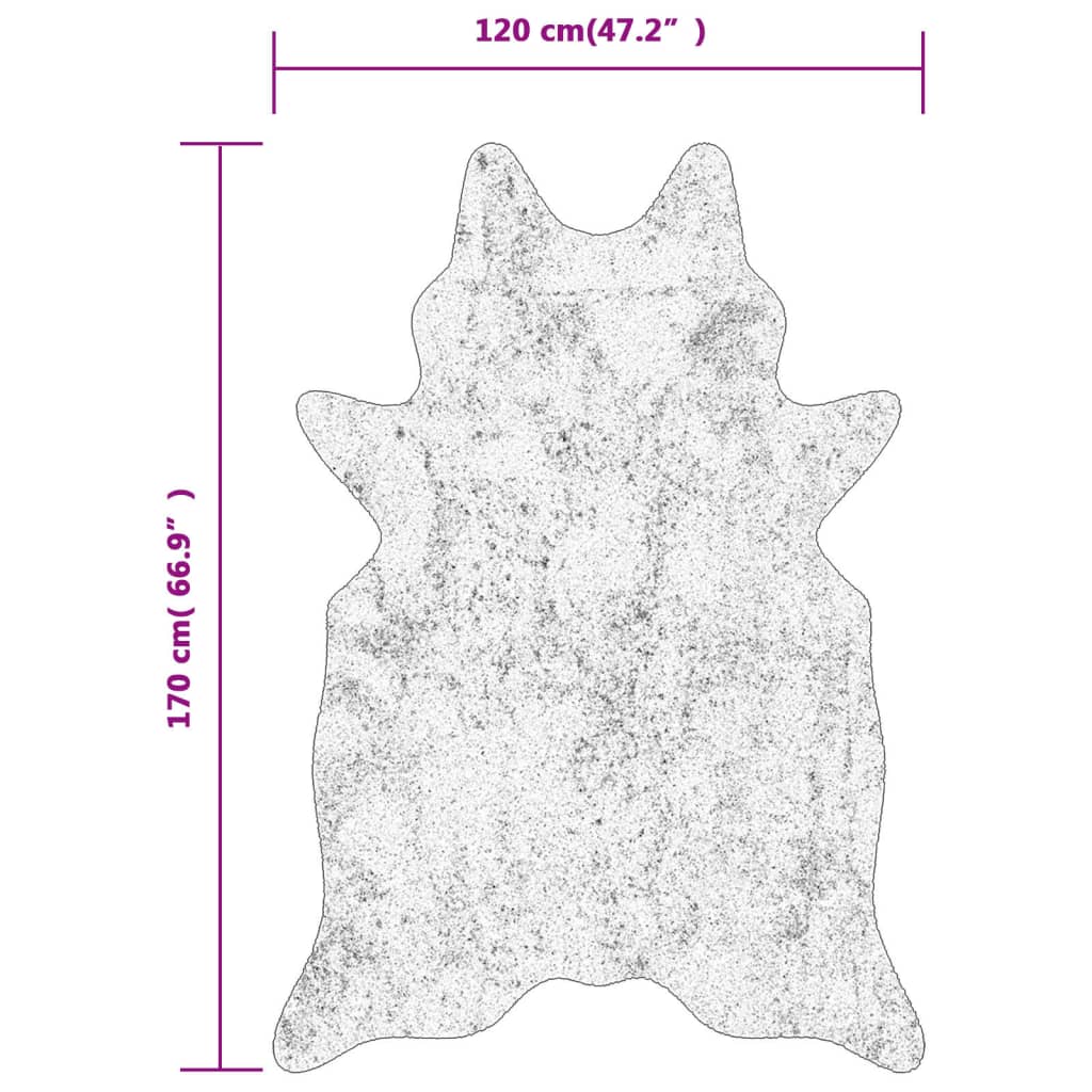 Rug Brown and White 120x170 cm Cow Pattern Washable