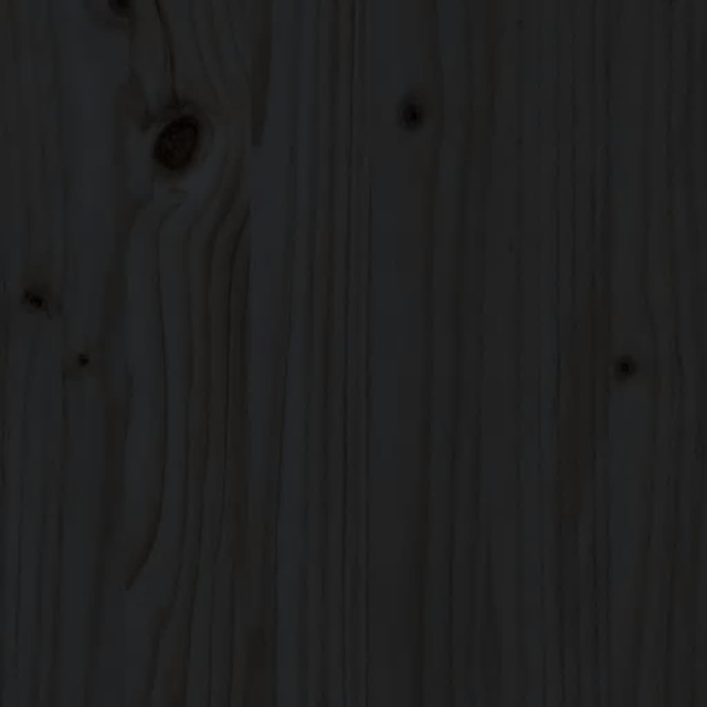 Bed Frame without Mattress Black 200x200 cm Solid Wood Pine