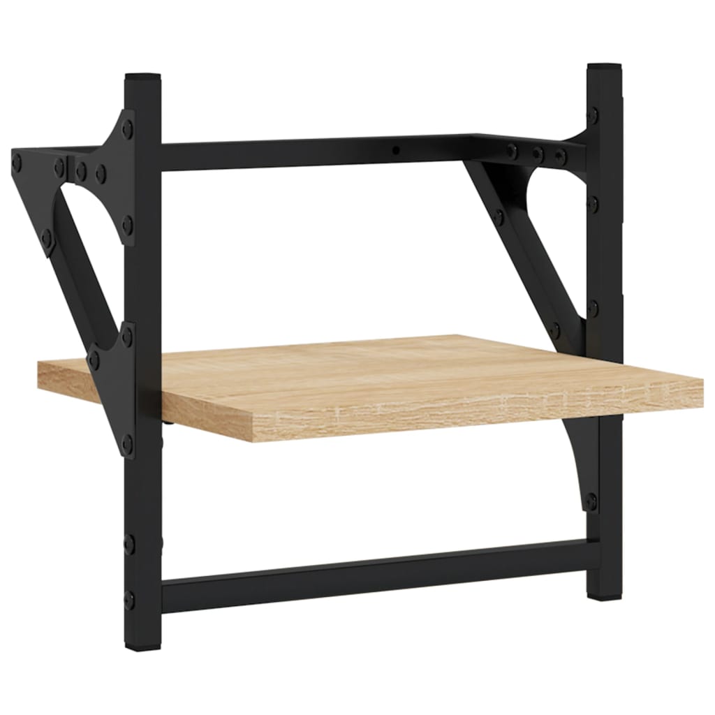 6 Piece Wall Shelf Set with Bars Sonoma Oak Engineered Wood