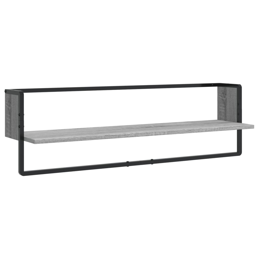 6 Piece Wall Shelf Set with Bars Grey Sonoma Engineered Wood