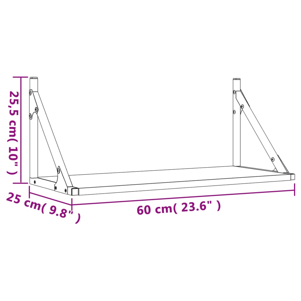 Wall Shelves 2 pcs Grey Sonoma 60x25x25.5 cm Engineered wood