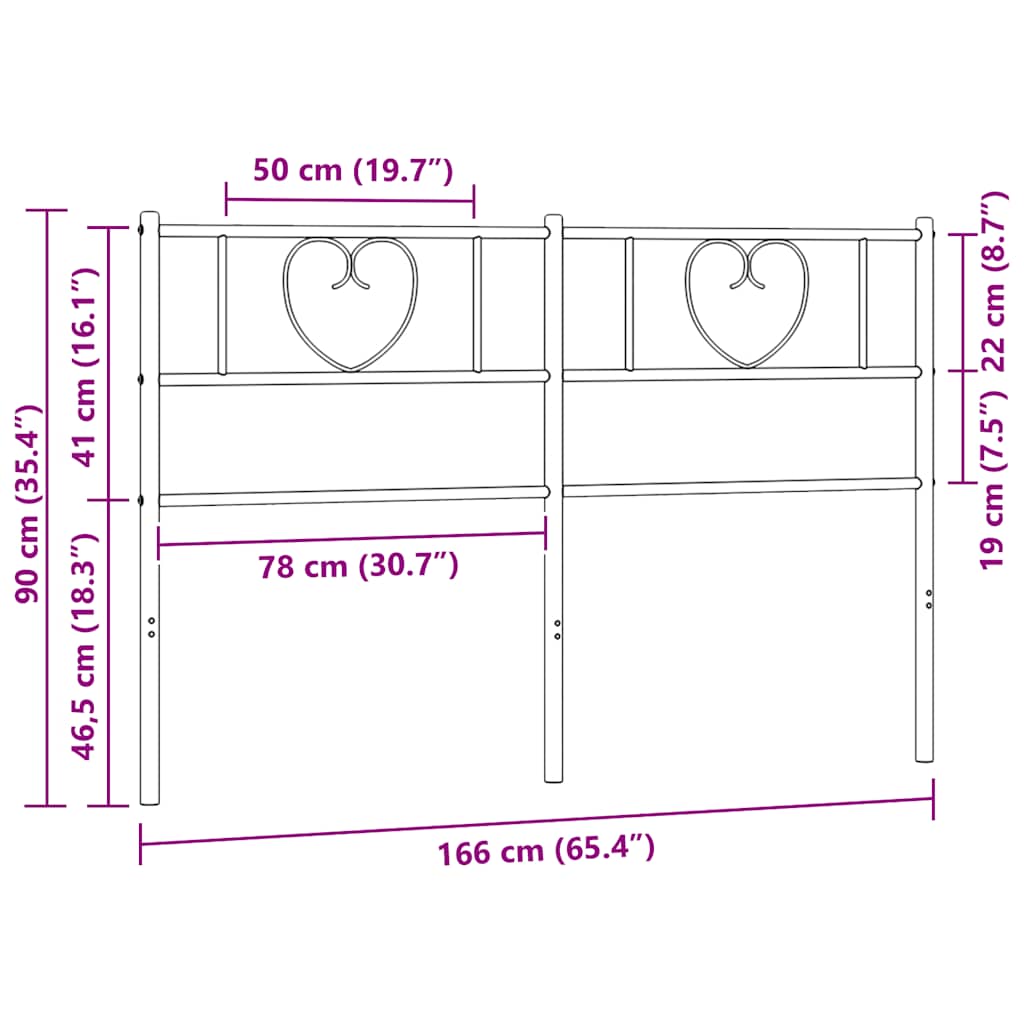 Metal Replace Headboard Black 160 cm